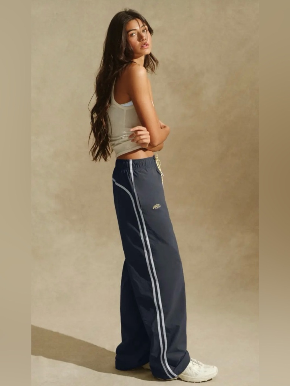 SET ACTIVE NYLON TRACK DRAWSTRING STRAIGHT LEG PANTS - HIMALAYA - Picture 2 of 7